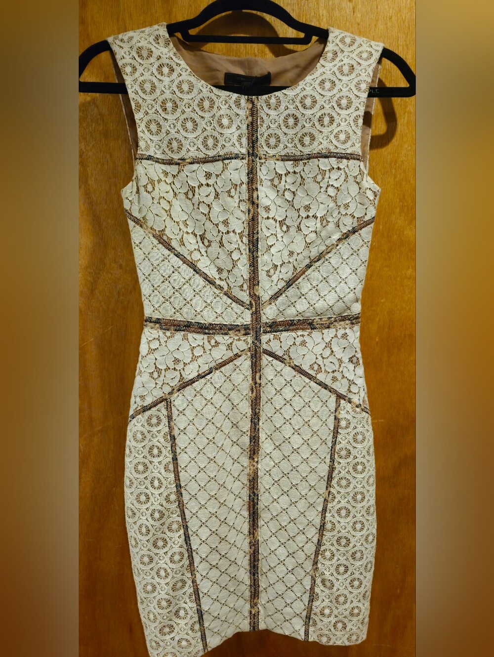 BCBG MAXAZRIA Petites Sleeveless Ivory Lace Sheath Dress Size 2P NWT MSRP $ 268